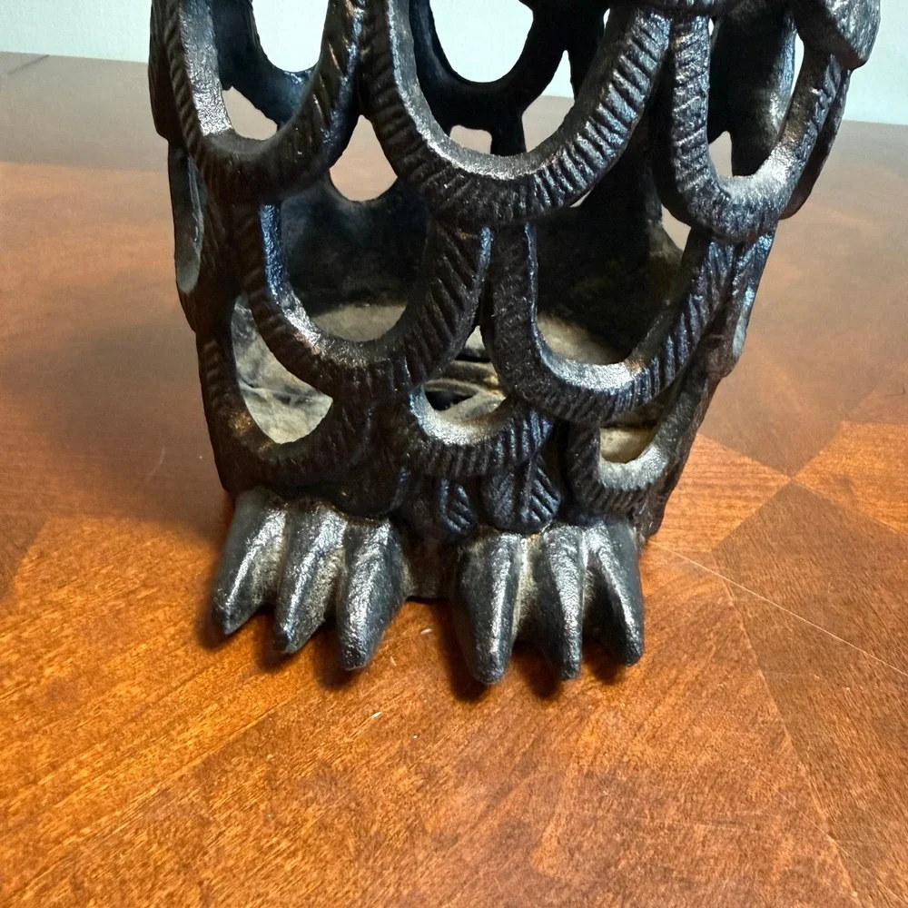 Vintage Cast Iron Hanging Eagle Lantern Rustic Bird